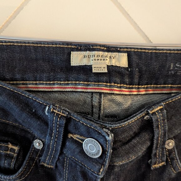 VTG Women Sz 26 Burberry Brit Islington Low Rise Dark Wash Boot Cut Jean Y2K 90s - Picture 2 of 6